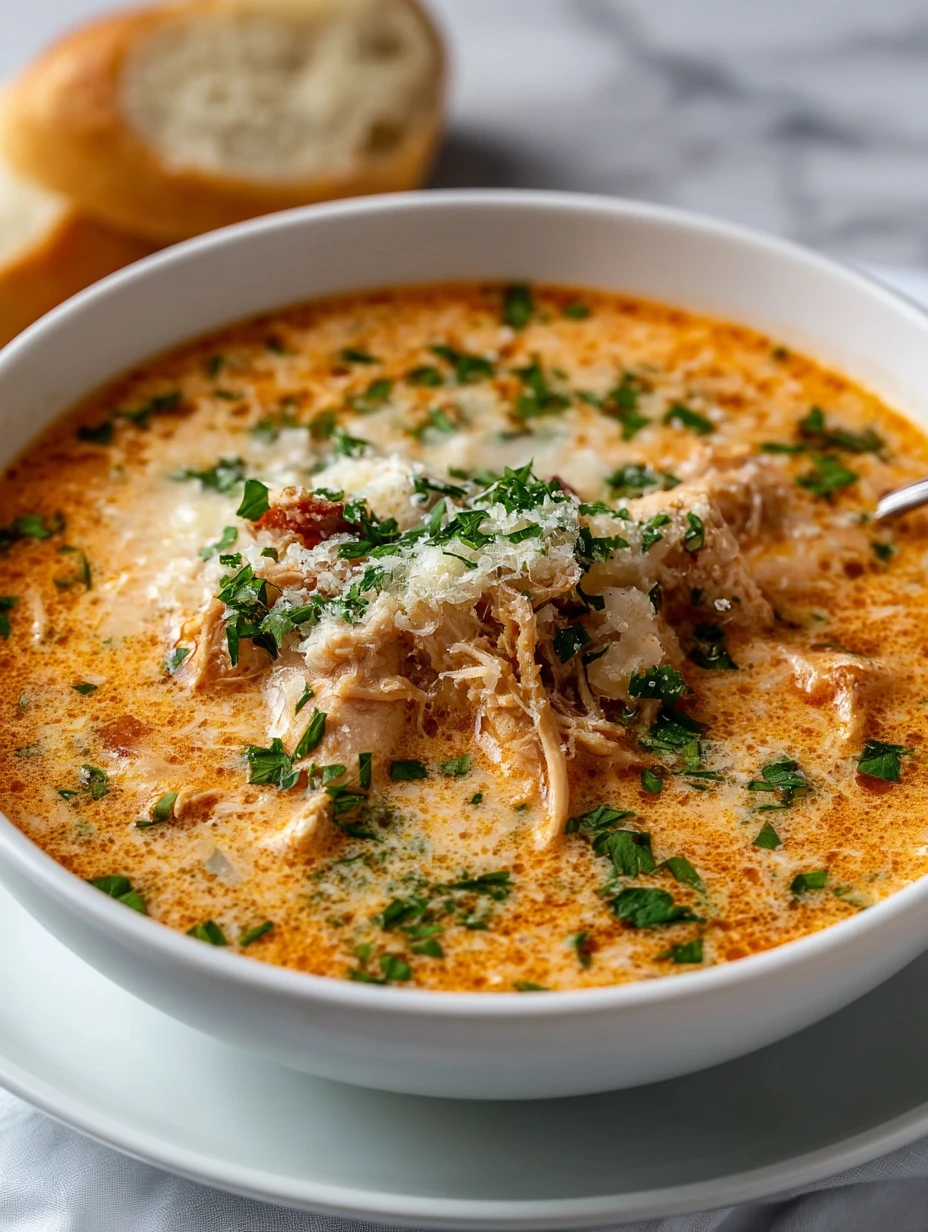 Creamy Crockpot Chicken Parm Soup: Effortless Weeknight Meal